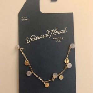 NWT Universal Thread Semi Precious Short Delicate Charm Disc Necklace Light Gold